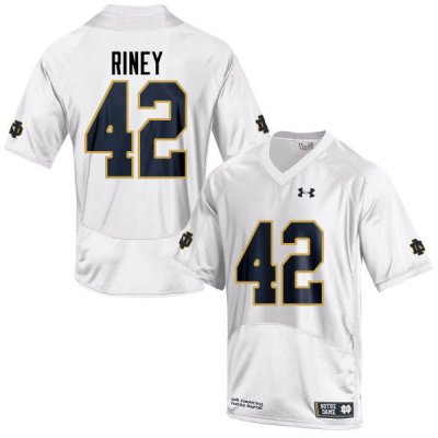 Notre Dame Fighting Irish Men's Jeff Riney #42 White Under Armour Authentic Stitched College NCAA Football Jersey BIP0099NH